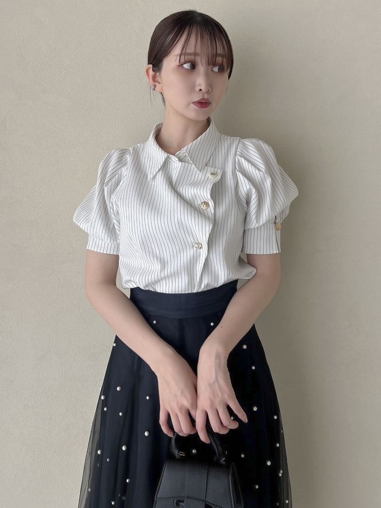 SALE】dazzlin マルチボタンデザインブラウス 0225404017|apricot