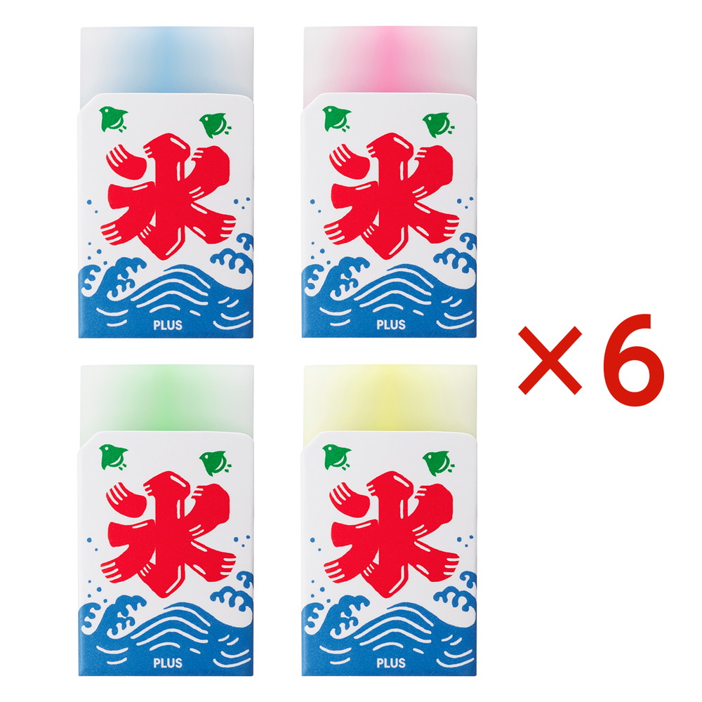 プラス PLUS 富士山消しゴム 限定 かき氷 24個セット（4柄×6個） ER