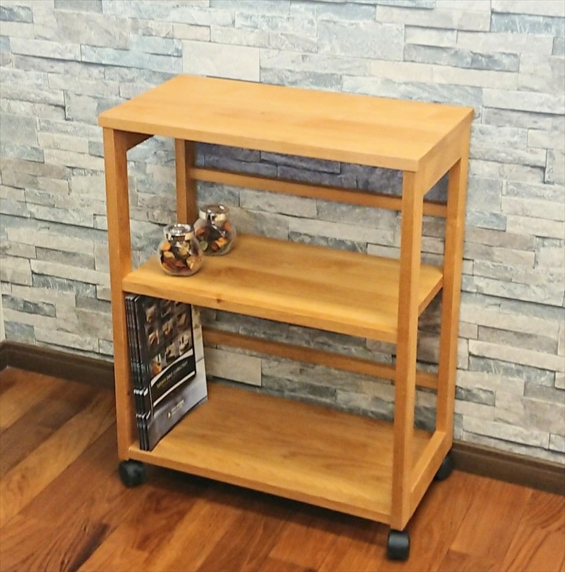 テーブルワゴン デスクワゴン キャスター付き 収納カート アルダー