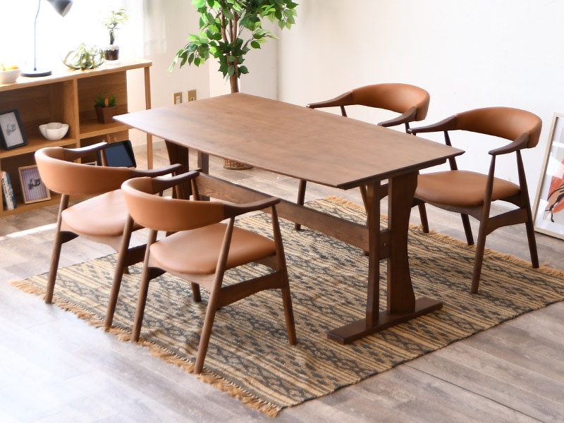 ダイニングテーブルセット 150幅 4人掛け 食卓テーブル ブラウン