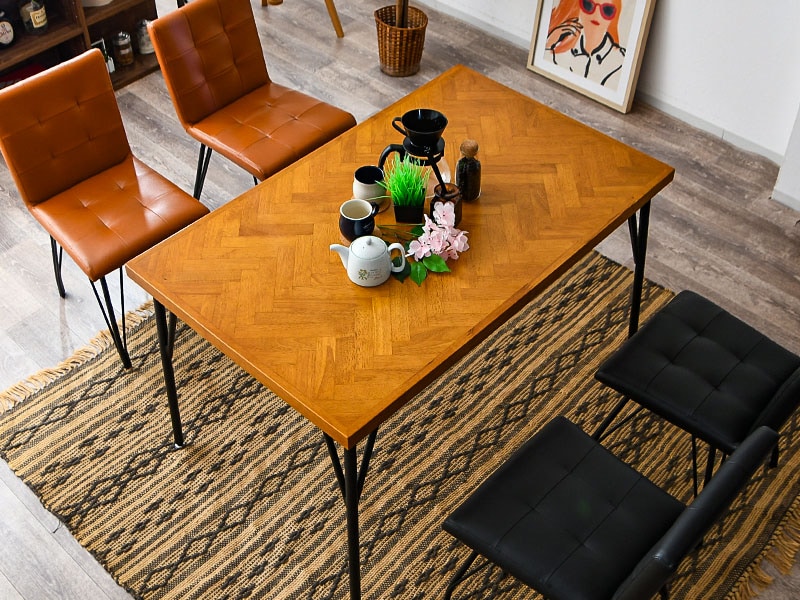 ダイニングテーブルセット カフェテーブルセット ヘリンボーン 120cm