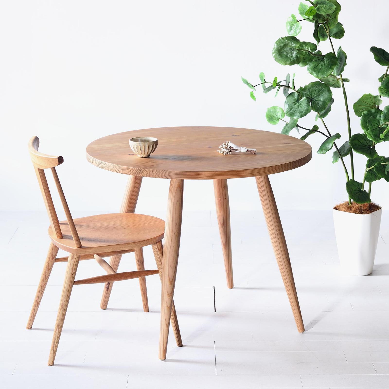 木の香ラウンドテーブル 85Φ 杉材 九州産杉 国産 無垢材 天然木 北欧