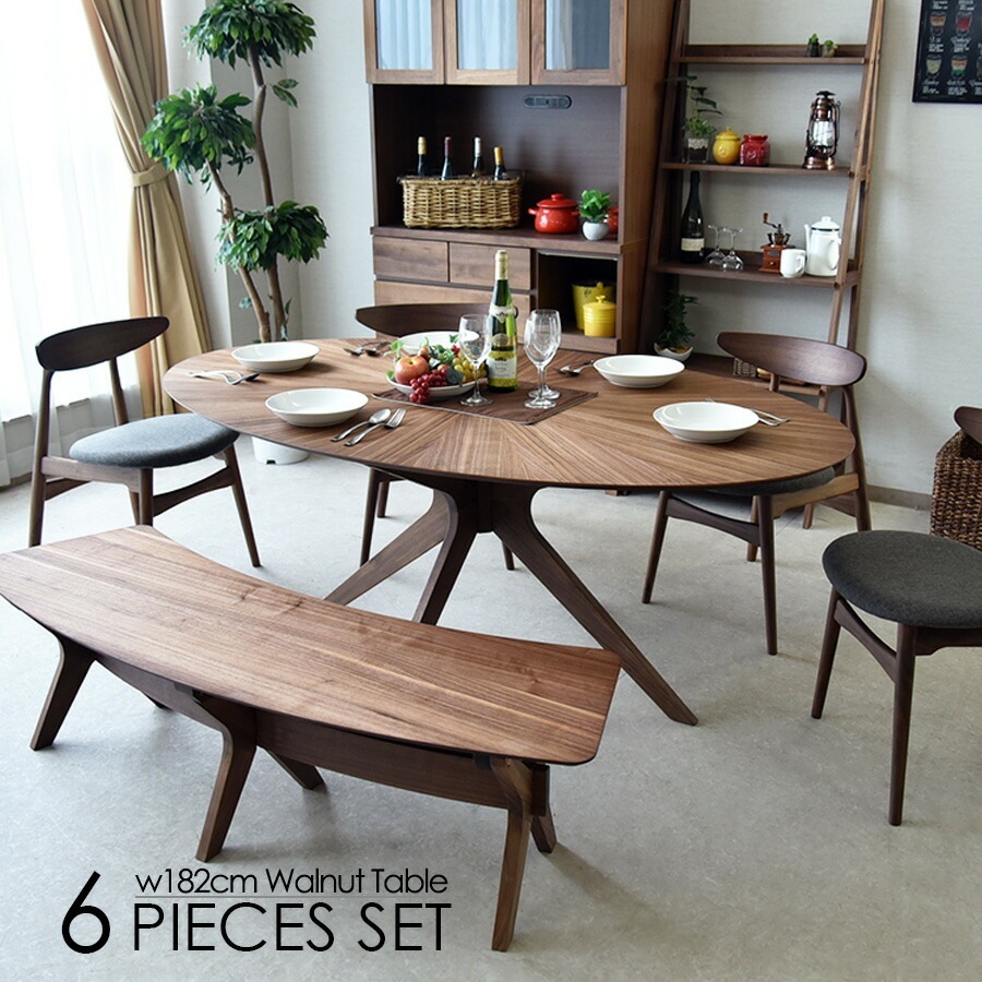 商品コード：skk-157】ダイニングテーブルセット 7人 6人掛け 幅180cm