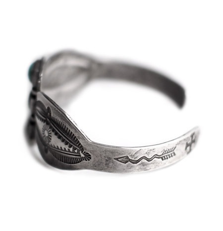 1940s Vintage Navajo ナバホ族 スタンプドシルバープレート オン