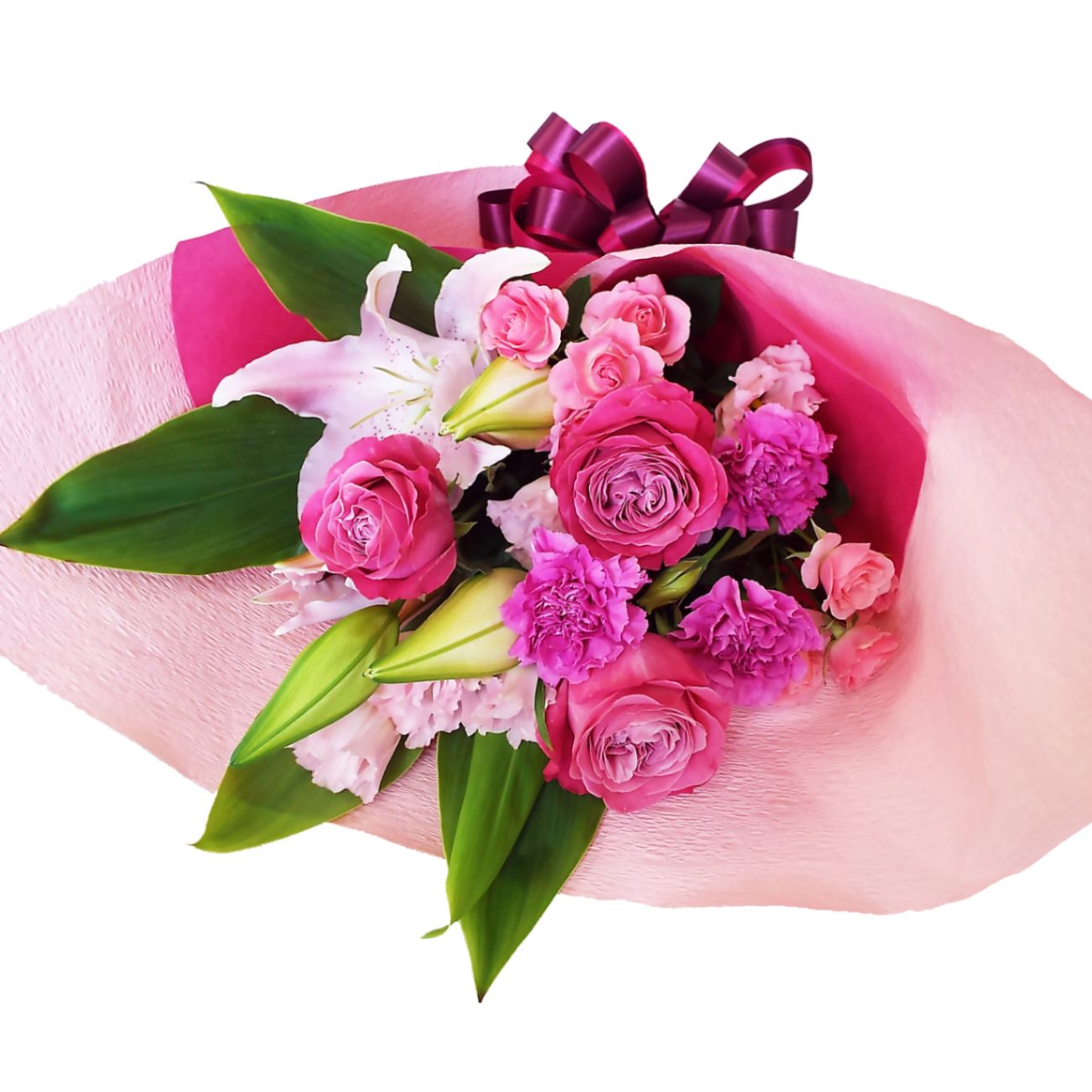 百合のおまかせ花束（ピンク） | デザイン,ブーケ／花束 | 花工場