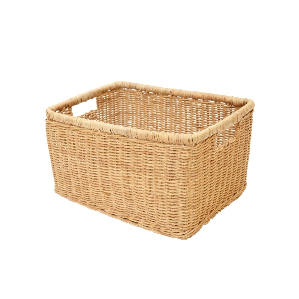 ラタン製 収納ボックス スクエア 四角かご バスケット 籐