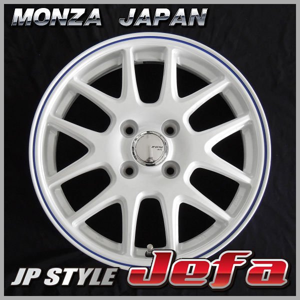 4本 送料無料 14インチ 4.5J +45 4穴 PCD100 JP-STYLE JEFA ホワイト