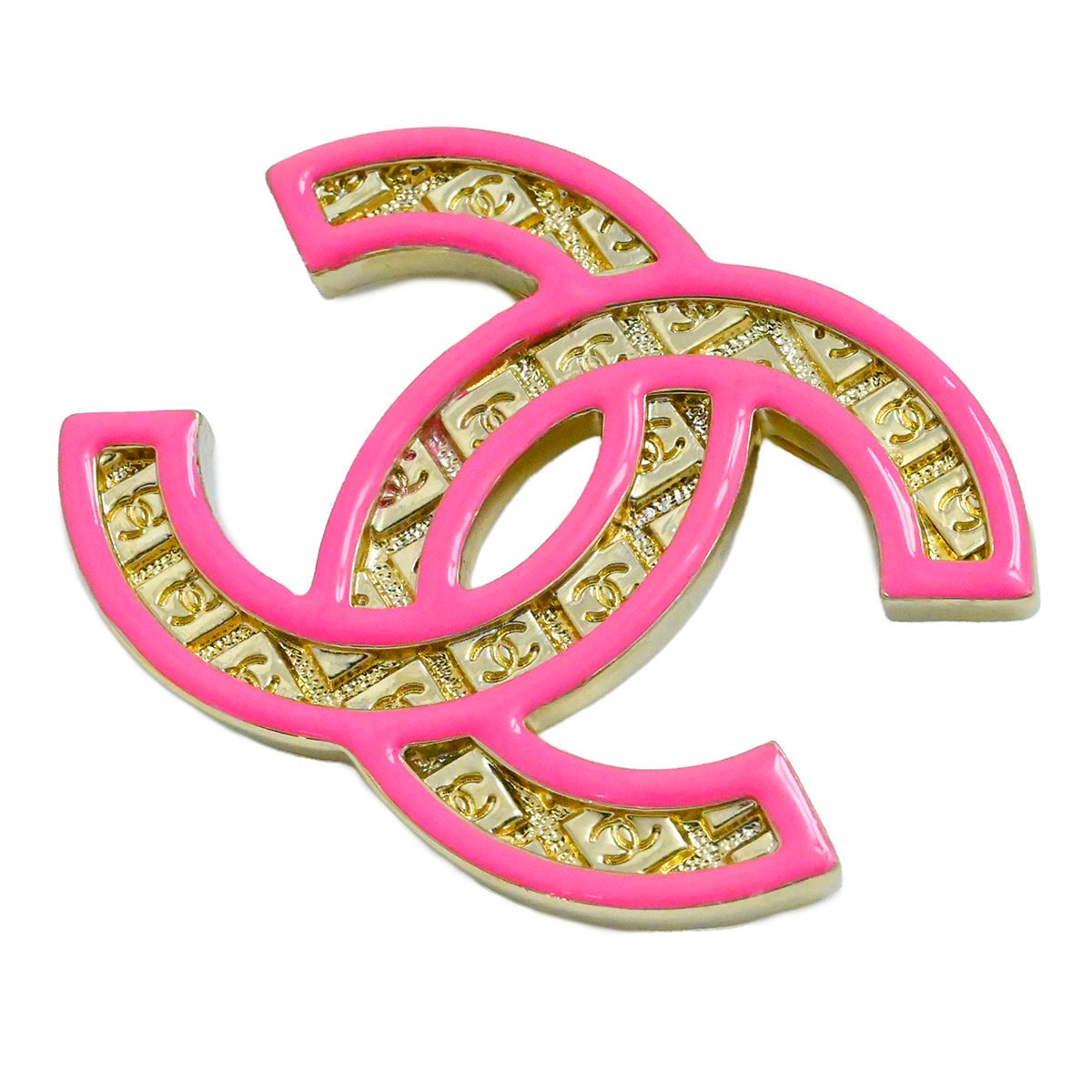 シャネル CHANEL B24 ココマーク ブローチ ピンク×ゴールド レディース