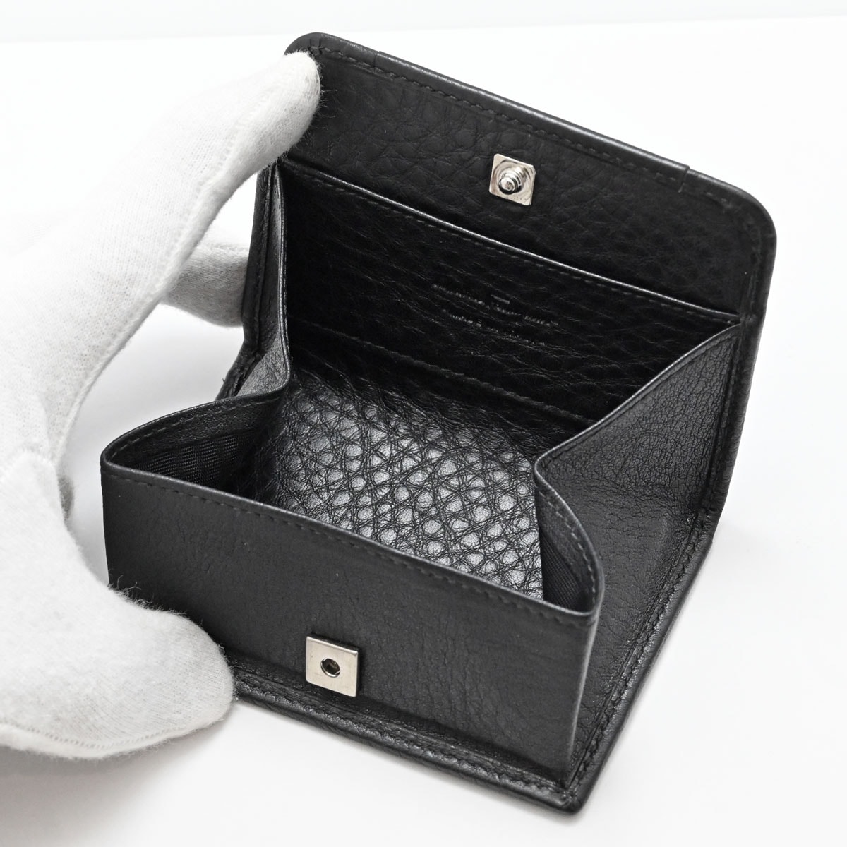 フェラガモ FERRAGAMO コインケースレザー メンズ ブラック コンパクト