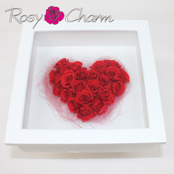 ローズハート｜赤い薔薇ハート型アレンジ｜プリザーブドフラワーギフト