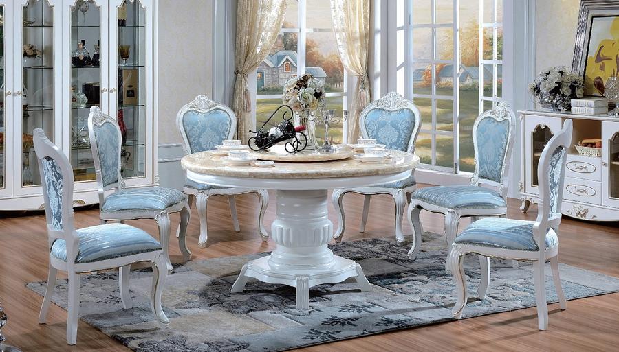 ダイニングルーム家具,円形ダイニングテーブル,大理石天板円形