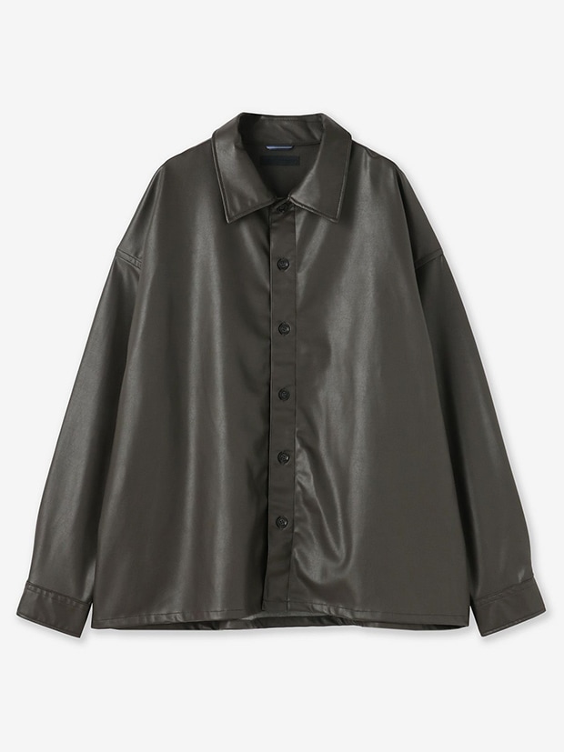 junhashimoto MEGA BIG LEATHER SHIRTS / BROWN | junhashimoto