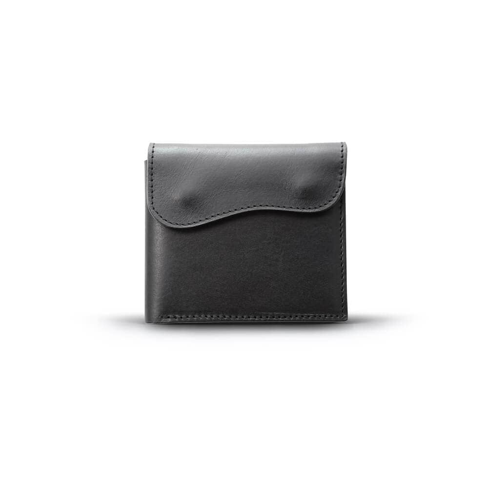 コンパクトミニウォレット/革財布 ブラック サドルレザー｜全ての
