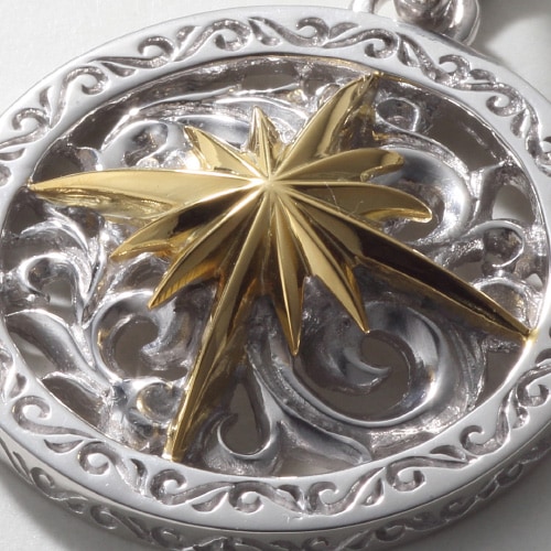 サンシンボル シルバー925ペンダントトップ ロジウムコーティング K18