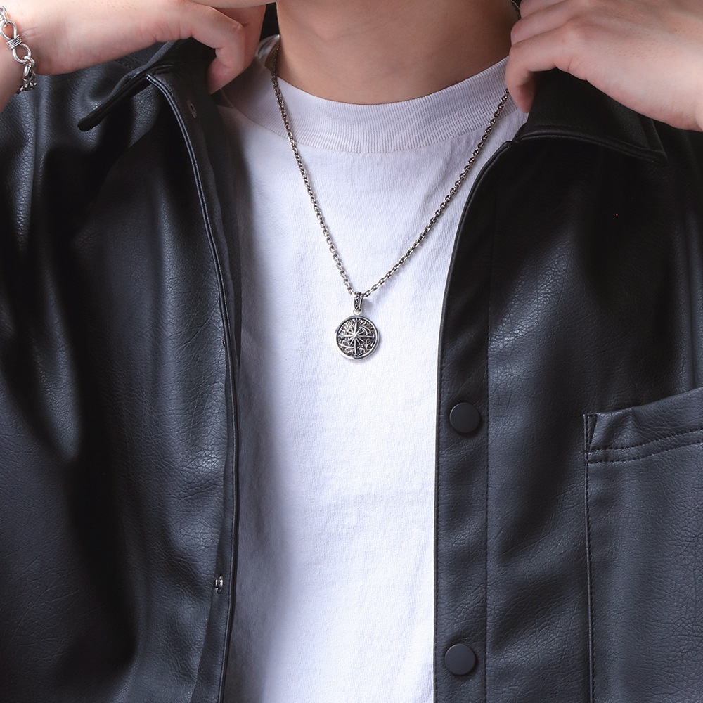 アラベスク サンシンボル ラウンド シルバー925ペンダントトップ｜全て