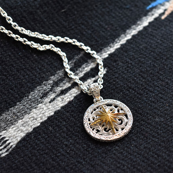 サンシンボル シルバー925ペンダントトップ ロジウムコーティング K18