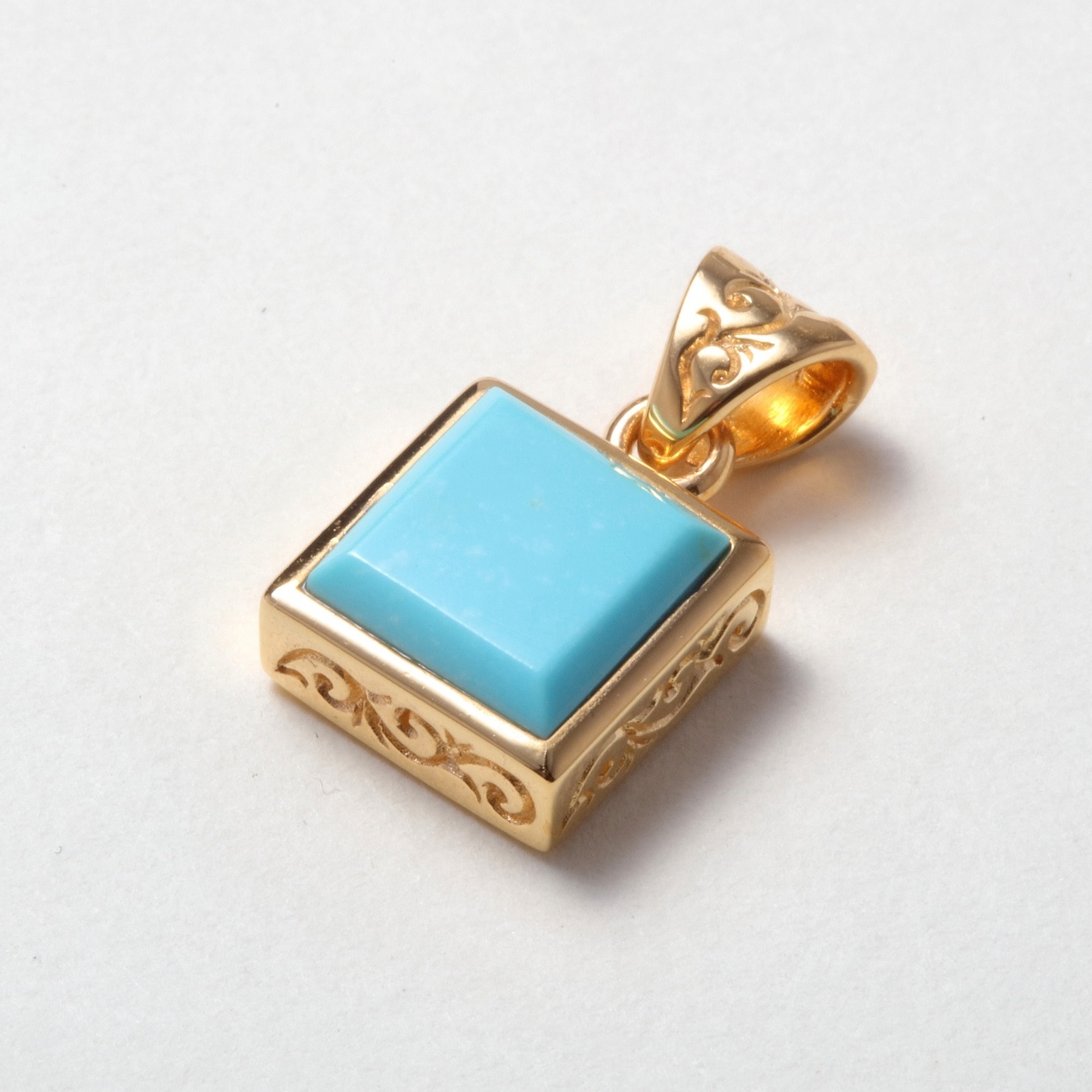 Sana スクエア レディースアクセサリー ターコイズ イエローゴールド