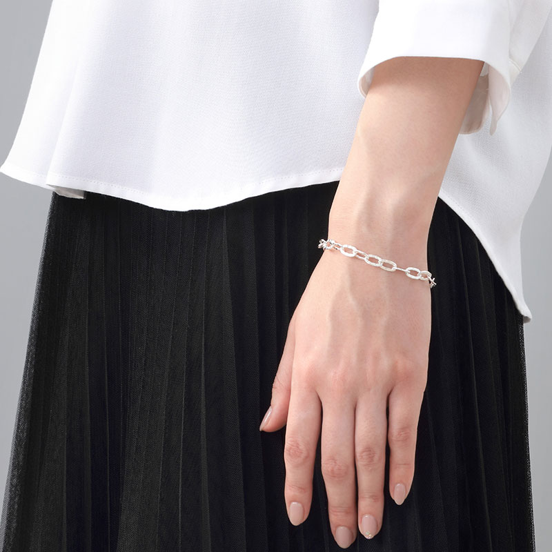 Sana フラットチェーンブレスレット レディースアクセサリー Silver