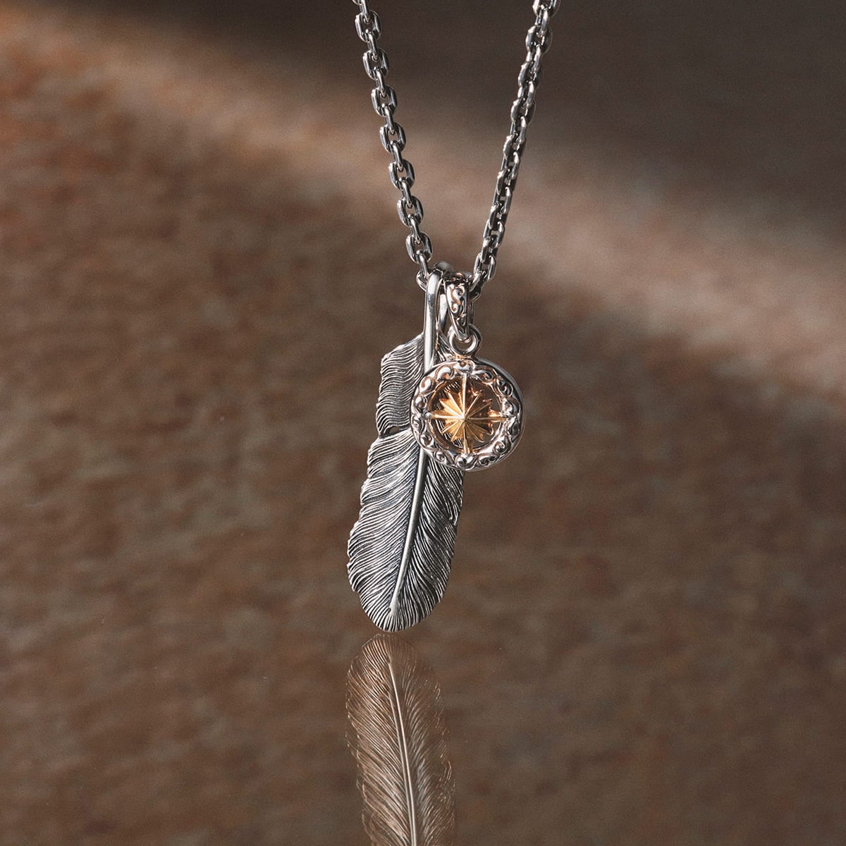 サンシンボル シルバー925製 K18（18金）ゴールドプレート ペンダント