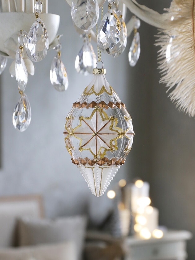 ShishiガラスオーナメントConeクリアゴールド14cm