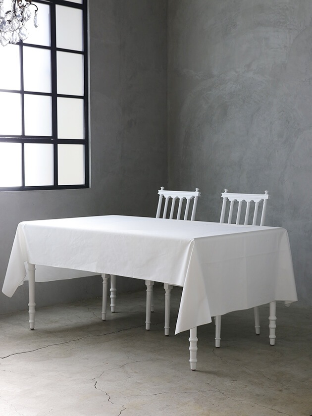 Sarah Grace撥水テーブルクロスモノグラムホワイト