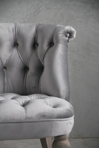 ClassicフレンチローチェアNina ライトグレーベルベット