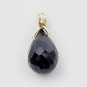 数量限定 天然石チャーム ドロップ ブラックスピネル SP-DR-BSP