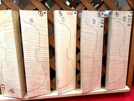 バイオリン メープル裏板材 2pieces | バイオリン・ビオラ・チェロ用