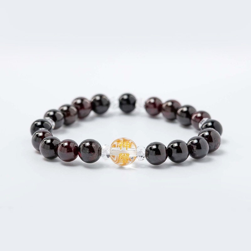 生命力を高める！ガーネット＆オニキス パワーストーンブレスレット