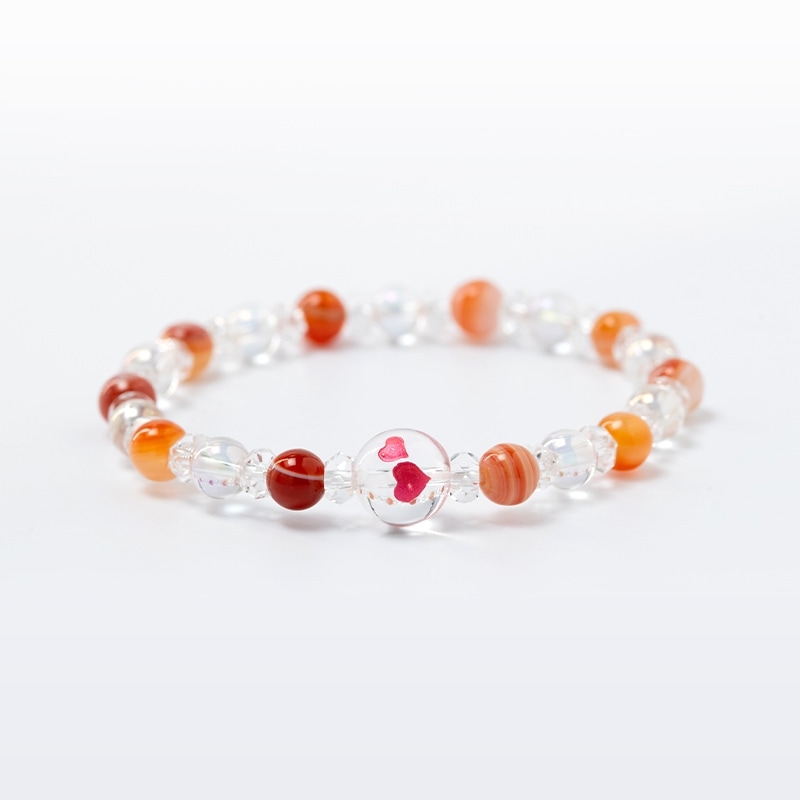 人生を輝かせ前へ進む守護シマエナガグラデーションオルゴブレスレット