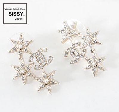 □シャネル□ スターピアス 星型 ココマーク ラインストーン C16V