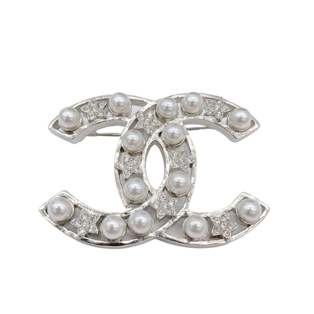 CHANEL シャネル ブローチ ココマーク ラインストーン フェイクパール