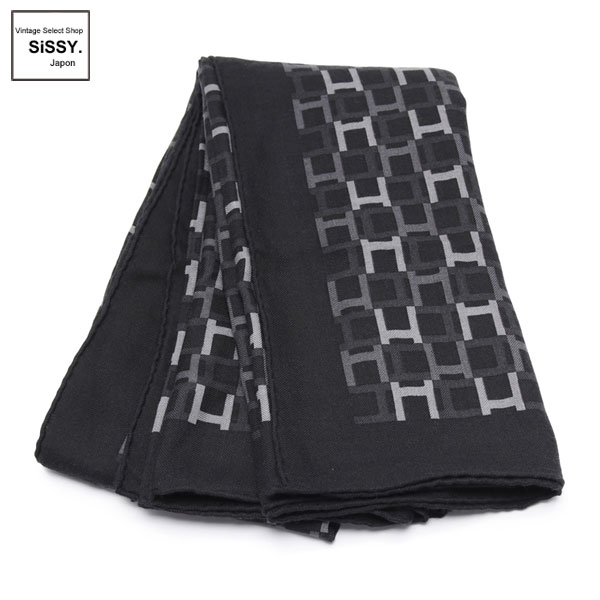 □エルメス□ スカーフ カレ140 Hロゴ カシミヤ シルク ブラック