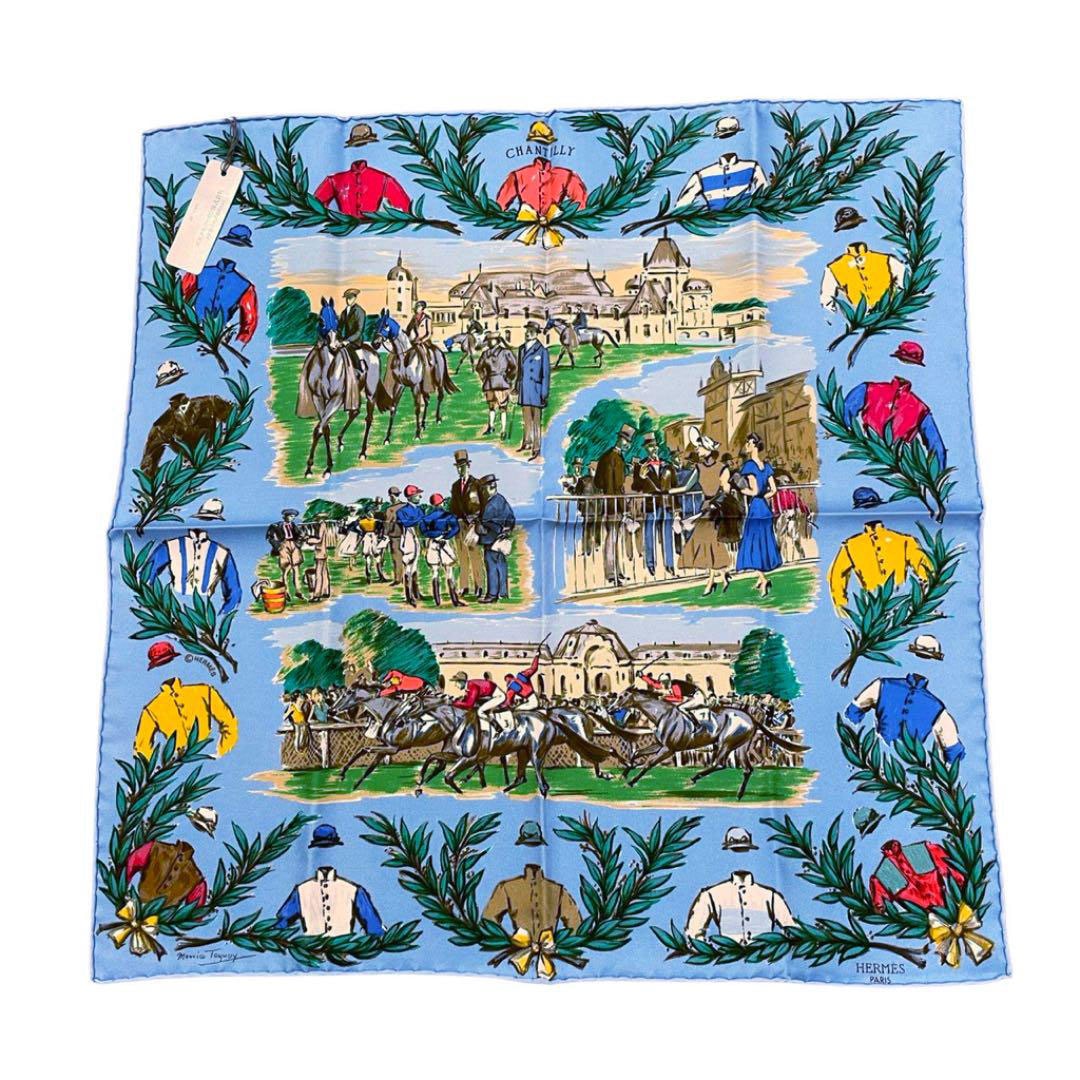 エルメス カレ40 CHANTILLY 競馬場 シルク 43cm スカーフ M 楽天市場