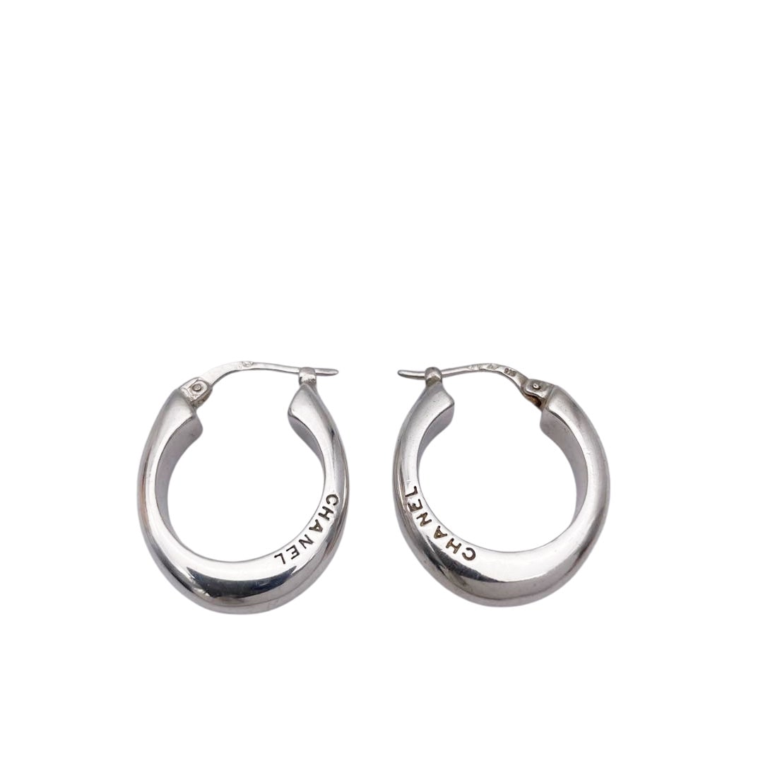 CHANEL シャネル フープピアス ロゴ 925 シルバー ヴィンテージ