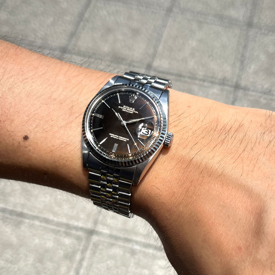 ロレックス デイトジャスト Ref.1601 ブラックミラー ブラウンチェンジ