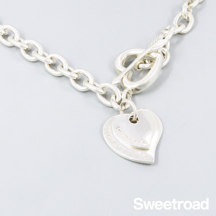 ティファニー ダブルハート トグル ネックレス 925シルバー w-30837