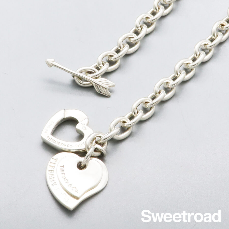 ティファニー ダブルハート トグル ネックレス 925シルバー w-30837