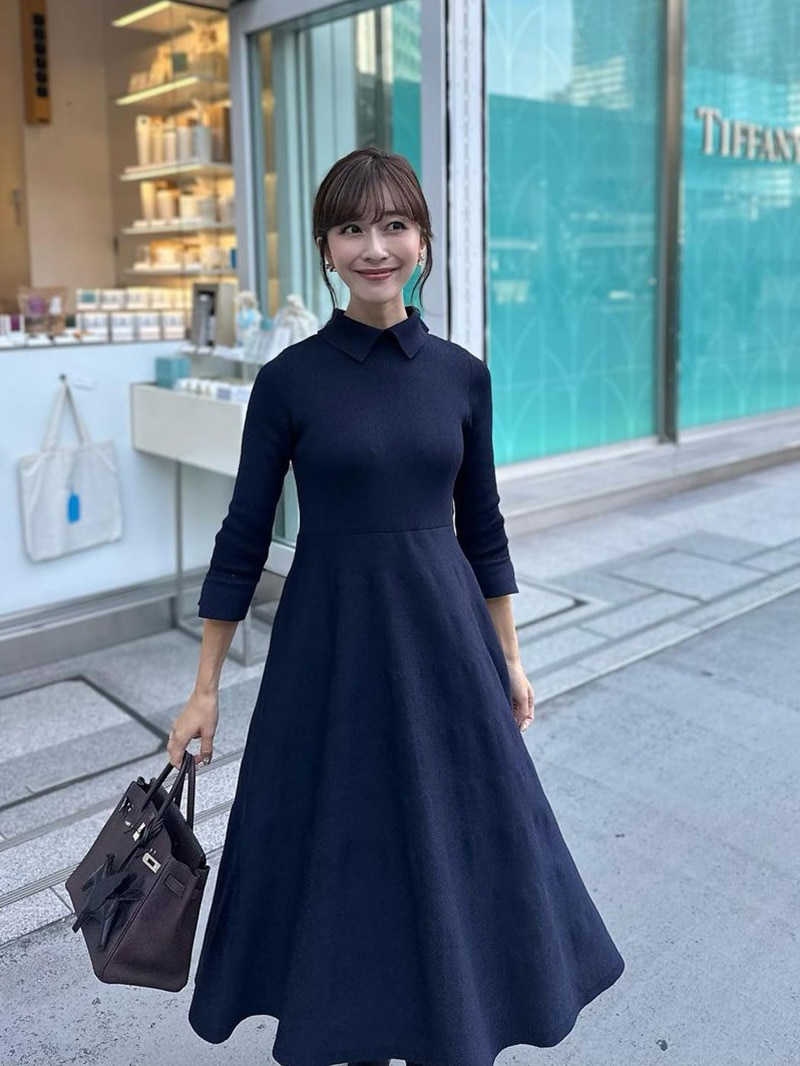 襟付きニットワンピース｜designed with Saaya Mizuno