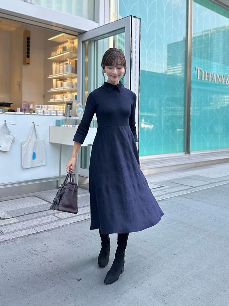 襟付きニットワンピース｜designed with Saaya Mizuno