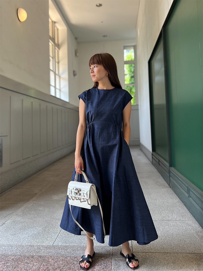 150cm小柄サイズの デニムフレンチワンピース/ST.ROONEY | ワンピース