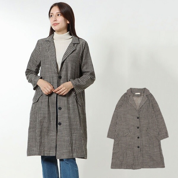 ストライプ柄コート | レディース,アウター,コート - STYLEBLOCK