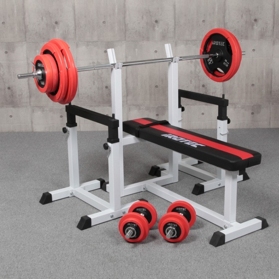 ストレングスセットR100K プレスベンチ + ラバーバーベルダンベル100kg