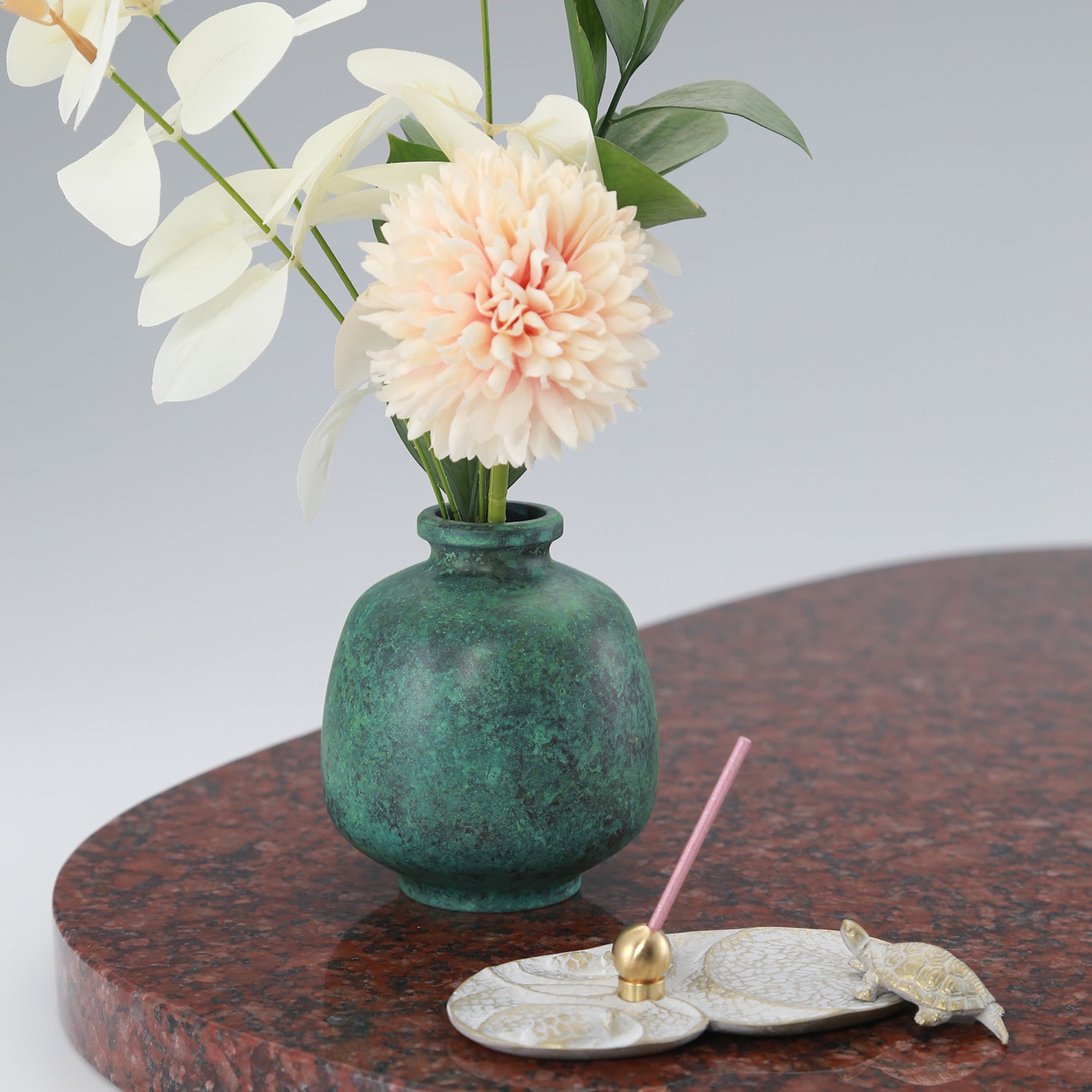 花器 花みつぼ 緑銅色