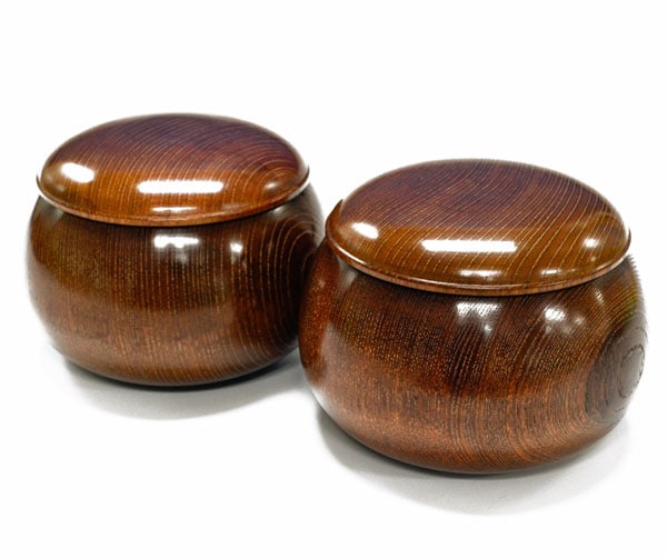 囲碁 木製碁笥 欅 色付 大 ※蛤碁石30号まで収納可能 | 碁笥・碁笥箱