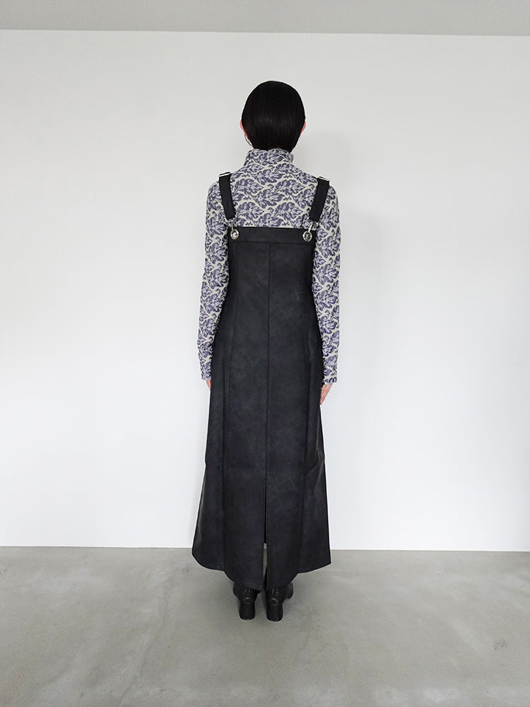 Eyelet Fake Leather Salopette｜アイレットフェイクレザーサロペット