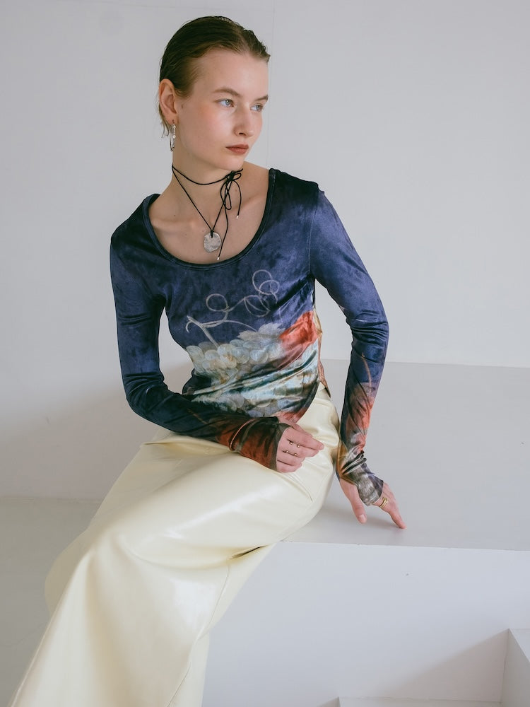 Velour Art Print Top｜ベロアTシャツ – MARTE