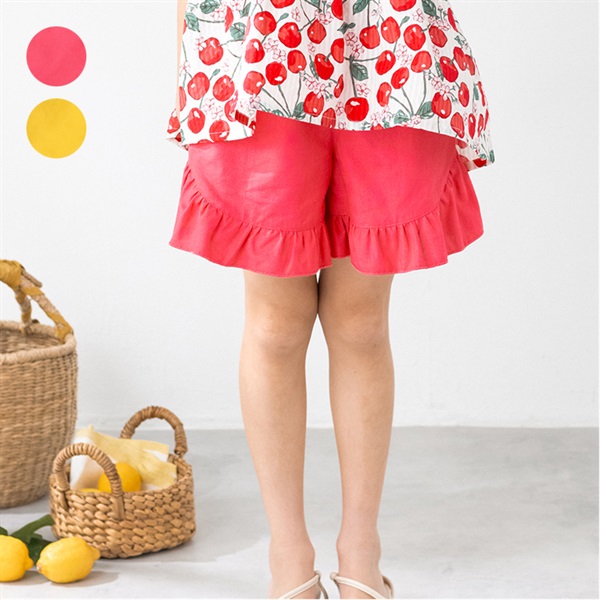 裾フリル3分丈キュロットパンツ ハーフ・ショートパンツ｜子供服