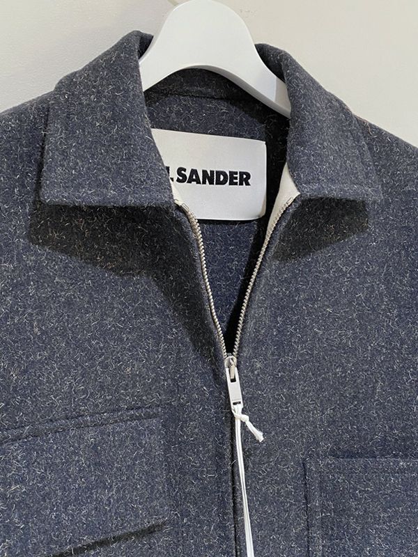 JIL SANDER（ジルサンダー） ジップアップ ウールハーフコート ブルー