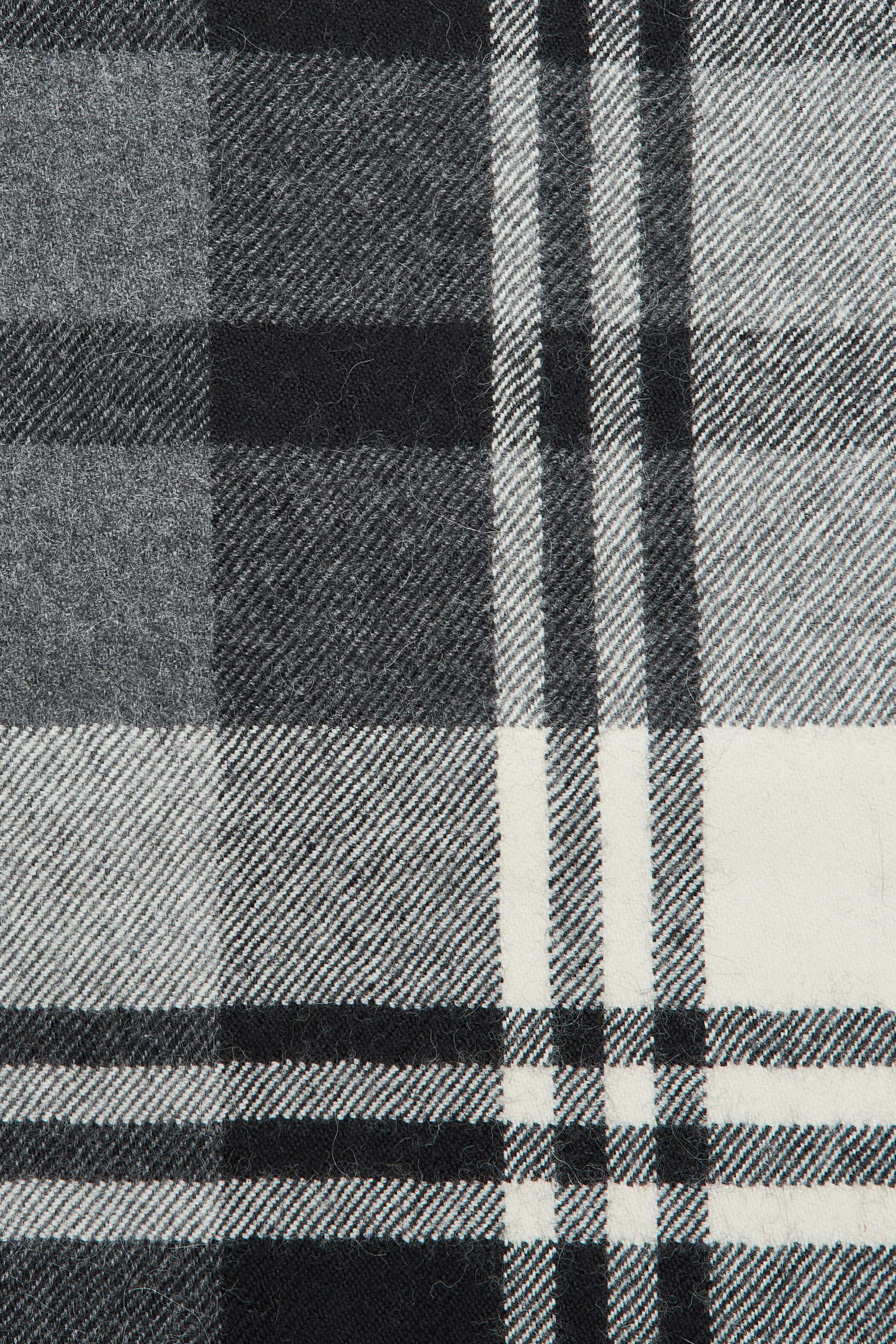 ナチュラルブラック/ベビーアルパカ / アルパカストール, White Plaid